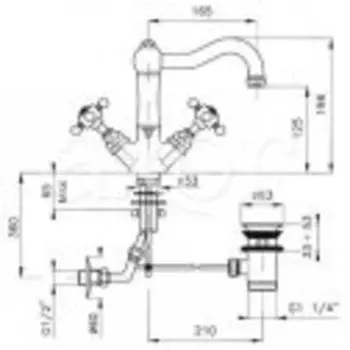 Смеситель для раковины Nicolazzi Dames Angl 1432DB78 бронза