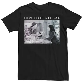 Мужская футболка Gilmore Girls Luke And Lorelai Life's Short Talk Fast Licensed Character, черный