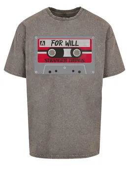 Рубашка F4NT4STIC Stranger Things Cassette For Will Netflix TV Series, цвет Light grey/mottled grey