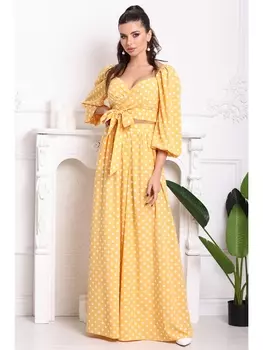 Юбочные костюмы 2691 желтый_горох