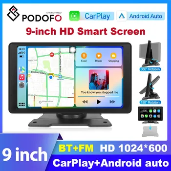 Автомобильная магнитола Podofo, мультимедийный видеоплеер 9 дюймов, на Android, с видеорегистратором, для Nissan, Toyota