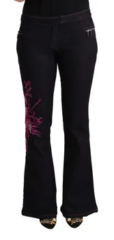 Джинсы женские Exte Cotton Fla средней талии из хлопка, черный