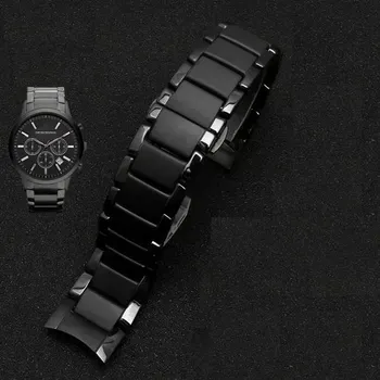 Классический ремешок для часов из керамики премиум-класса для Armani AR1451 AR1452 AR1400 AR1410 ремешок для часов из нержавеющей стали с застежкой-бабочкой 22 мм 24 мм 22mm