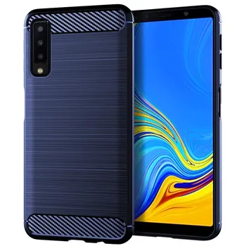 Для Samsung Galaxy A7 2018 силиконовый чехол противоударный задняя крышка для Galaxy A750 чехлы для телефонов карбоновый чехол Coque Fundas Samsung A7 2018 чёрный