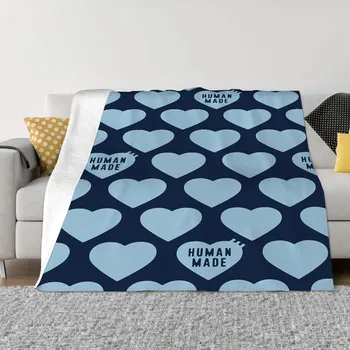 H-human Mades Designer Throw Blanket Fluffy Thermal Blankets for Bed Throw Blankets and Throws Microfiber Bedding Home Interior 30x40in