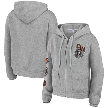 Женская одежда от Erin Andrews Хизер серый худи с молнией во всю длину Cincinnati Bengals WEAR by Erin Andrews, цвет Bng Grey