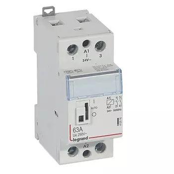 412516 CX3 Контактор 24V 2НО 63А с руч.уп. Legrand