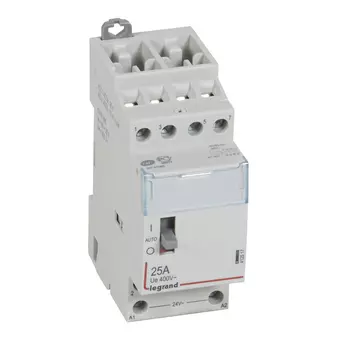 412517 CX3 Контактор 24V 4НО 25А руч.упр. Legrand
