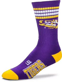 Носки для босых ног LSU Tigers с 4 полосками для экипажа For Bare Feet