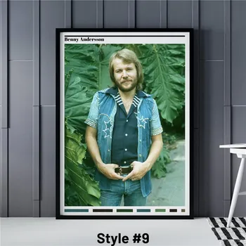 Плакат Abba, шведский поп-член Abba, черно-белый холст, живопись, постеры, декоративные фрески, настенное искусство, декор комнаты, эстетика A4 21x30cm No Frame