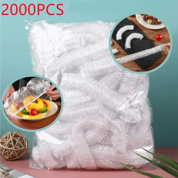 2000/1000/300/100шт.Одноразовые чехлы для хранения продуктов в холодильнике, пластиковая упаковка, пищевые чехлы, бахилы, шапочки для душа, миски, шапки, сумка 100pcs