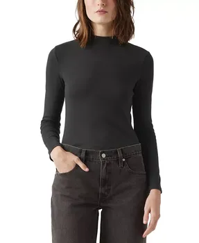 Женская футболка с длинным рукавом и воротником-стойкой Effortless Levi's, черный