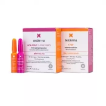 Sesderma - Набор: Для домашнего пилинга «Сияние»: C-Vit сыворотка интенсивная 12%, 1,5 мл + Acglicolic Classic Forte средство в ампулах, 1,5 мл