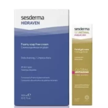 Sesderma - Набор "Очищение и сияние" (Крем-пенка для умывания Hidraven, 300 мл + Омолаживающий крем-гель Sesretinal, 50 мл)