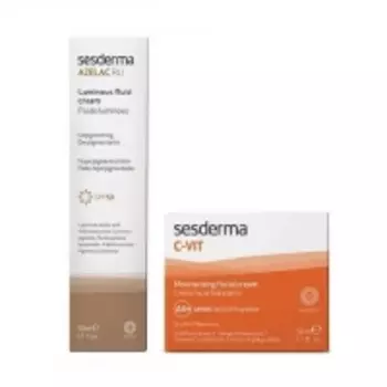 Sesderma - Набор "Утреннее комбо для сияния кожи" (Увлажняющий крем для лица Azelac Ru, 50 мл + Флюид для сияния кожи SPF 50 C-Vit, 50 мл)