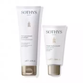 Sothys - Набор для жирной кожи лица: гель-мусс 125 мл + флюид 50 мл