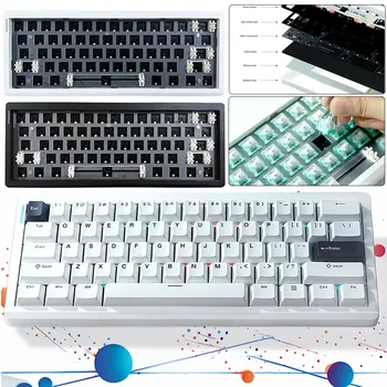Механическая мини-клавиатура GMK61, проводная/Bluetooth/2,4G Клавиатура с RGB-подсветкой, 3 режима