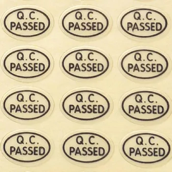 3600 шт. 13x9 мм, наклейка с надписью «QC PASSED», бирка овальной формы для заводского производства, контрольный штамп, заводская обработка, контроль качества