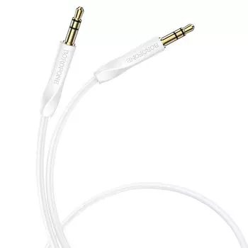 Кабель Jack 3.5mm(M)-Jack 3.5mm(M), 1 м, белый Borofone BL16 (6974443389173)