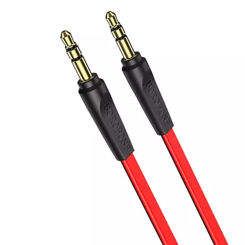 Кабель Jack 3.5mm(M)-Jack 3.5mm(M), 1м, красный Borofone BL6 (6931474746405)