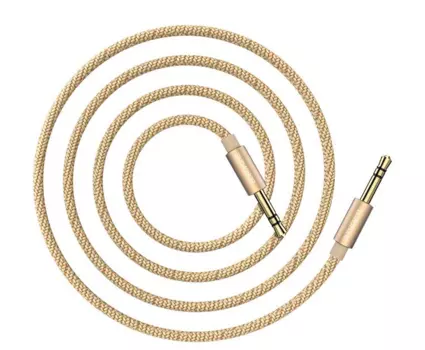 Кабель Jack 3.5mm(M)-Jack 3.5mm(M), 1м, золотистый Borofone BL3 Audiolink