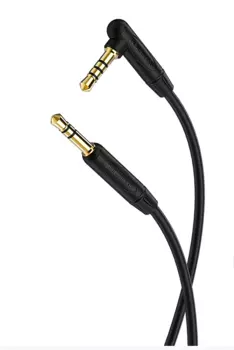 Кабель Jack 3.5mm(M)-Jack 3.5mm(M) угловой, 1м, черный Borofone BL5 (6931474714022)