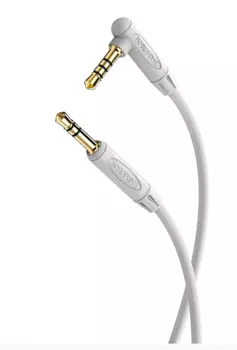 Кабель Jack 3.5mm(M)-Jack 3.5mm(M) угловой, 1м, серый Borofone BL5 (6931474714039)