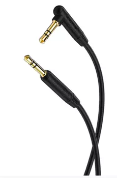 Кабель Jack 3.5mm(M)-Jack 3.5mm(M) угловой, 2м, черный Borofone BL4