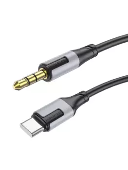Кабель Jack 3.5mm(M)-USB Type-C(m), экранированный, 1 м, черный Borofone Creator BL19