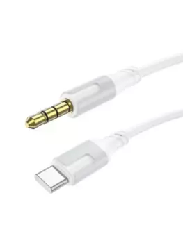 Кабель Jack 3.5mm(M)-USB Type-C(m), экранированный, 1 м, белый Borofone Creator BL19