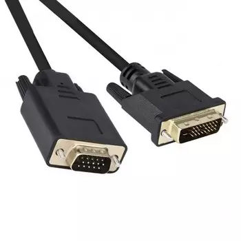 Кабель DVI-D(25M)-VGA(15M), экранированный, 2 м, черный KS-is (KS-497-2)