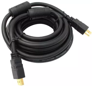 Кабель HDMI(19M)-HDMI(19M) v1.4 4K, ферритовый фильтр, 5 м, черный REXANT (17-6206)