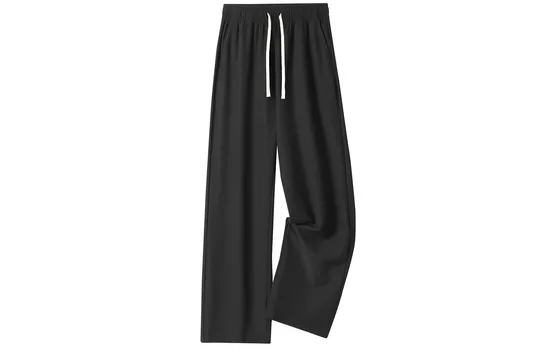 Повседневные брюки унисекс EUSU, Dark Gray[Ice Silk Straight Leg Length Pants](Comes with Short-Sleeved T-Shirt)