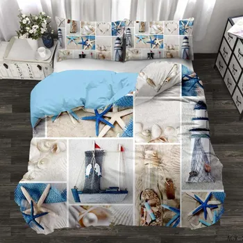 Комплект постельного белья Bridges Modern Architecture 3D King Queen Full Twin Size EU Single 135x200cm