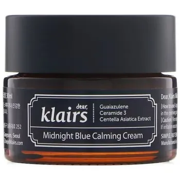 Ночной крем для лица с пептидами и гиалуроновой кислотой Dear, Klairs Midnight Blue Calming Cream, 30 мл