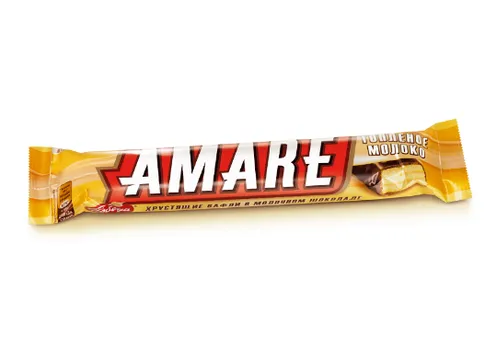 Батончик вафельный "Aмаре" со вкусом топленого молока в молочном шоколаде
