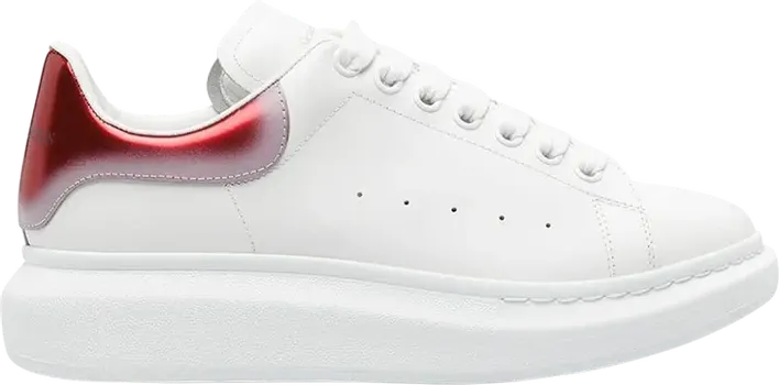 Кроссовки Alexander McQueen Oversized Sneaker 'Faded Heel - White Red', белый