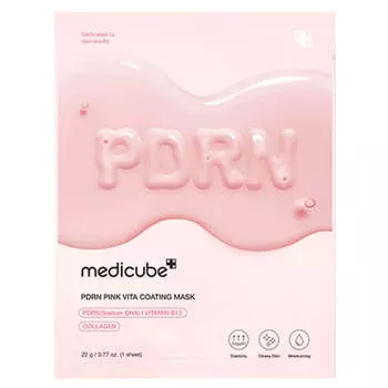 Тканевая маска с ПДРН и коллагеном для сияния кожи medicube PDRN Pink Vita Coating Mask