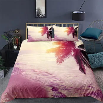 Комплект пододеяльников Doona с кокосовой пальмой, одноместное двуспальное постельное белье размера «queen-size», пододеяльник Single 135x200cm