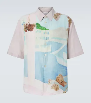 Боулинговая рубашка не только из хлопка и шелка Our Legacy, MARINA VISTA PRINT COTTON SILK