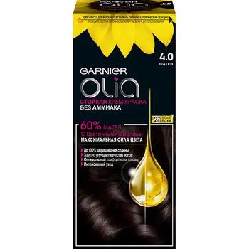 GARNIER Стойкая крем-краска для волос с цветочными маслами, без аммиака Olia