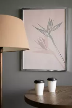 Постер с объемным серебром Tropical flower раме Gallery 5