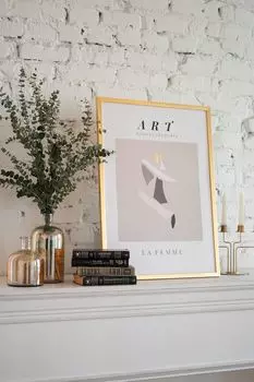 Постер с объемным золотом ART в раме Gallery 5