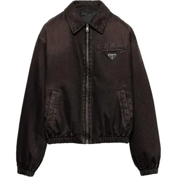 Джинсовая куртка мужская темно-коричневая Prada, коричневый