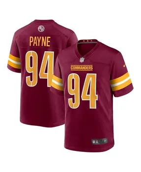 Мужская футболка da'ron payne burgundy washington commanders game Nike