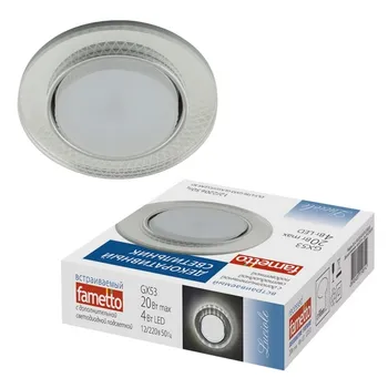 Встраиваемый светильник круглый со светодиодной подсветкой DLS-L156 GLASSY/CLEAR 3D Fametto Luciole GX53