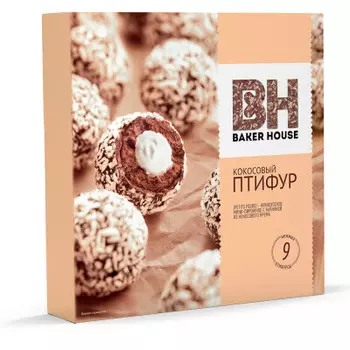 Пирожное птифур 225 г с кокосовым кремом бейкер хаус