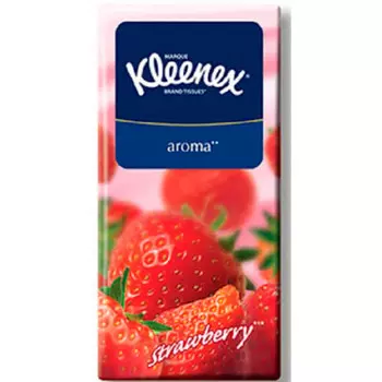 Платочки бумажные клинекс 10шт с ароматом клубники