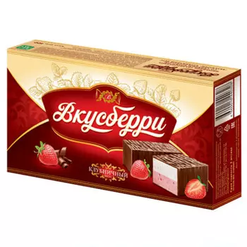 Пирожное вкусберри 400г глазированное клубничный вкус кит