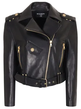 Куртка-косуха кожаная BALMAIN